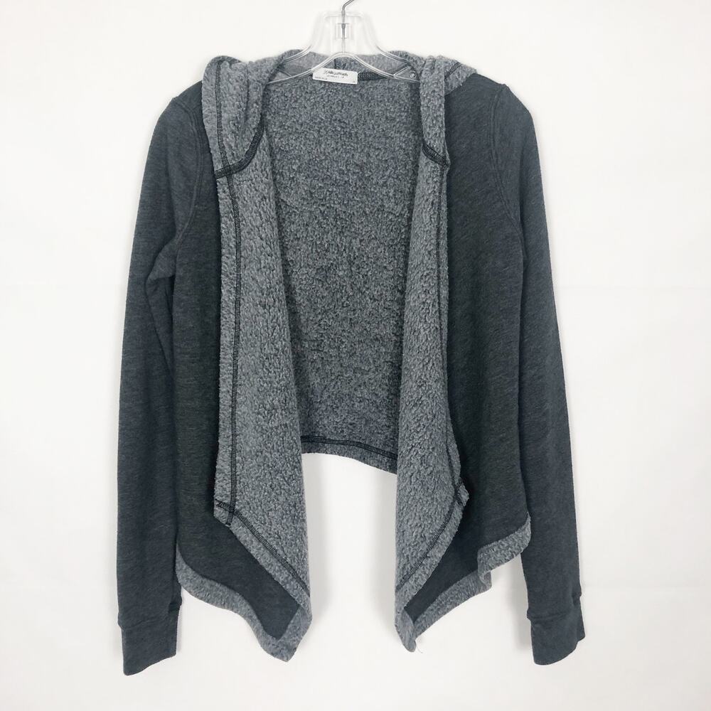 35MM Clothing Open Front Charcoal Hooded Cardigan Size XS